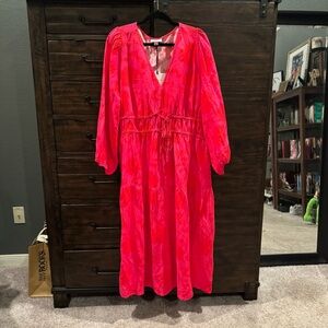 Kate Spade Bright Pink Long Sleeve Dress